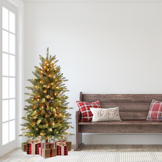 7.5ft. Pre-Lit Slim Fraser Fir Artificial Christmas Tree, Clear LED Lights